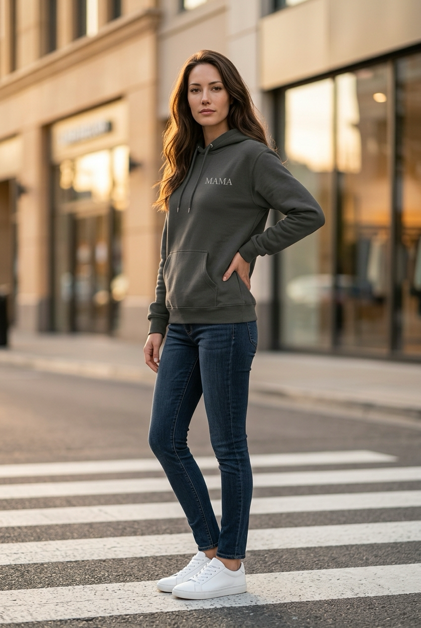 MAMA Hoodie getragen