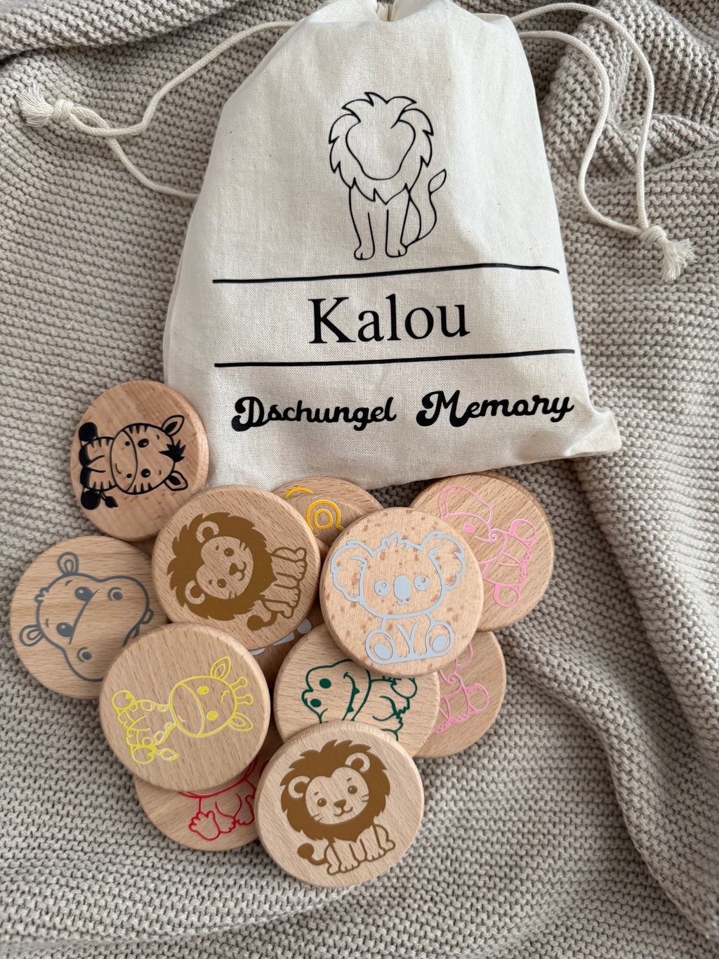 Dschungel Holz Memory für Kinder