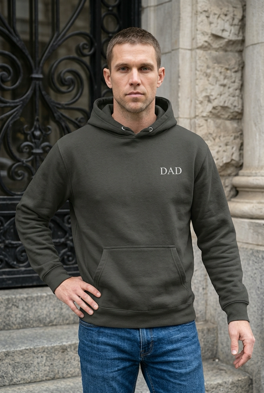 DAD Hoodie in Vintage Black getragen
