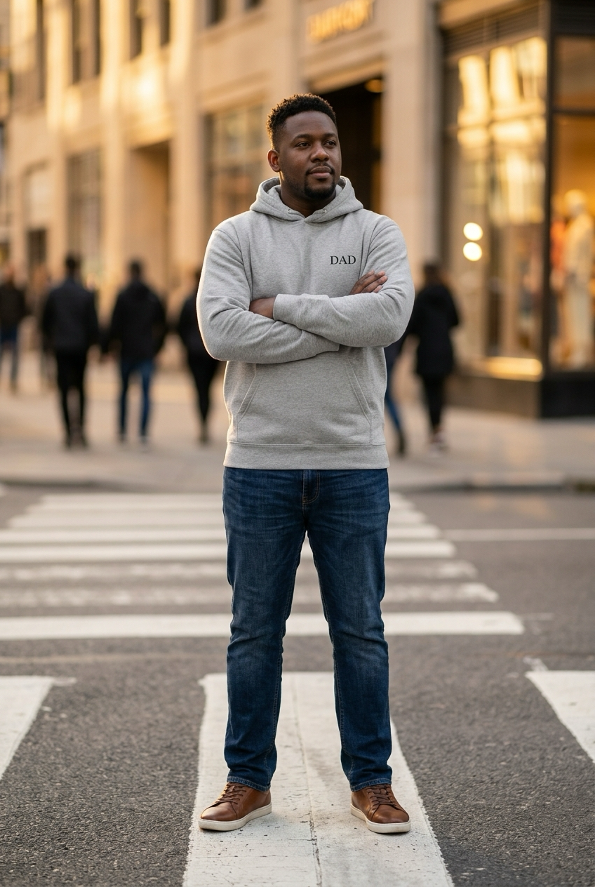 DAD Hoodie in Anthrazit getragen