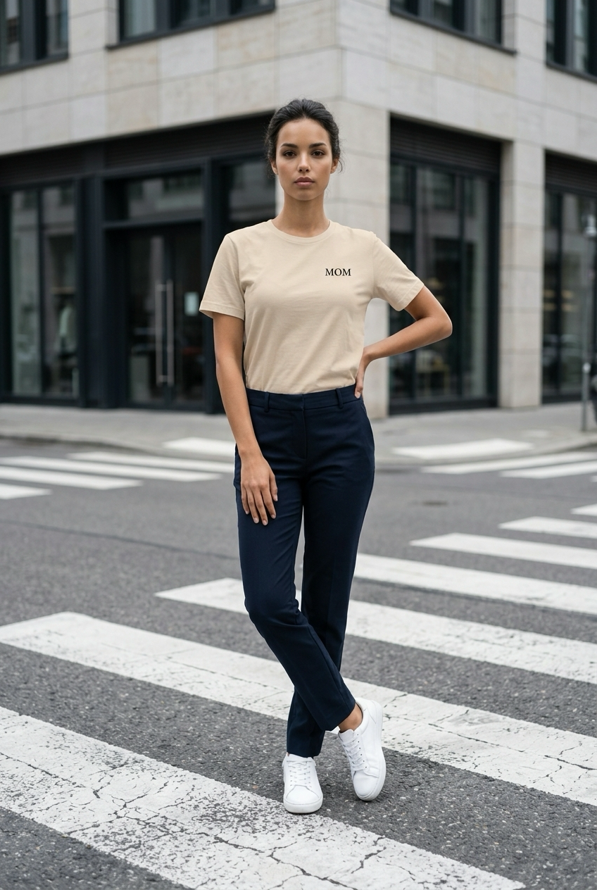 MOM Shirt in Soft Cream getragen