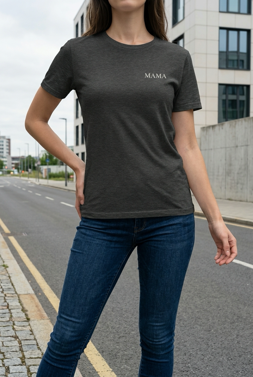 Frau im MAMA Shirt