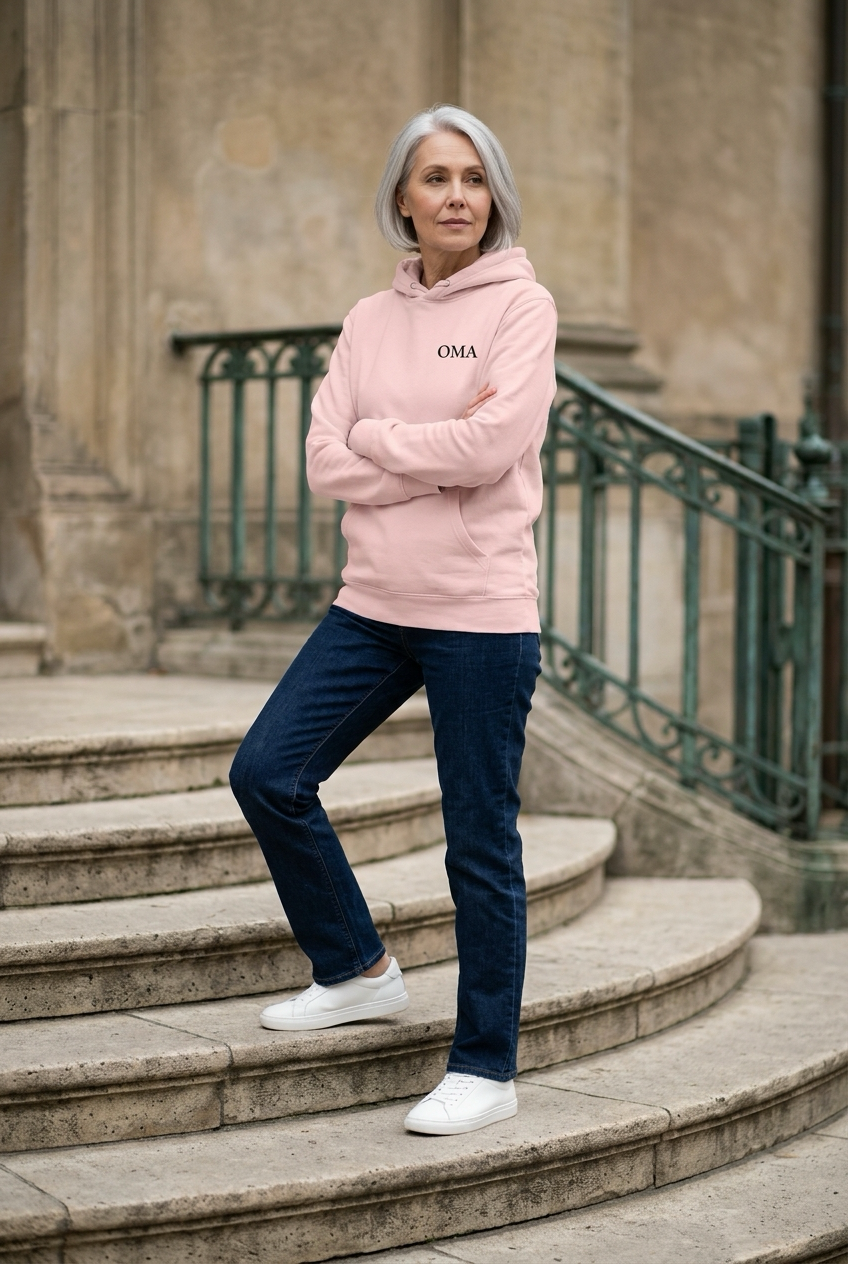 OMA Hoodie – schwarz bestickt