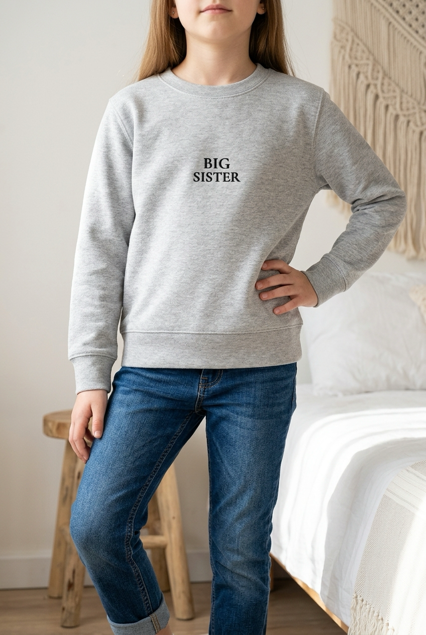 BIG SISTER Pullover in Grau meliert
