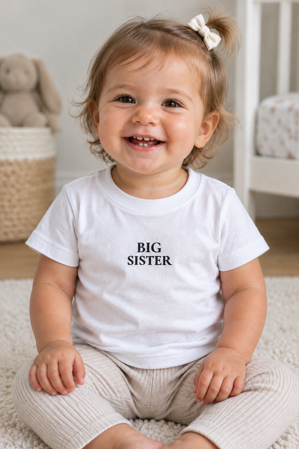 BIG SISTER Baby T-Shirt in Weiss