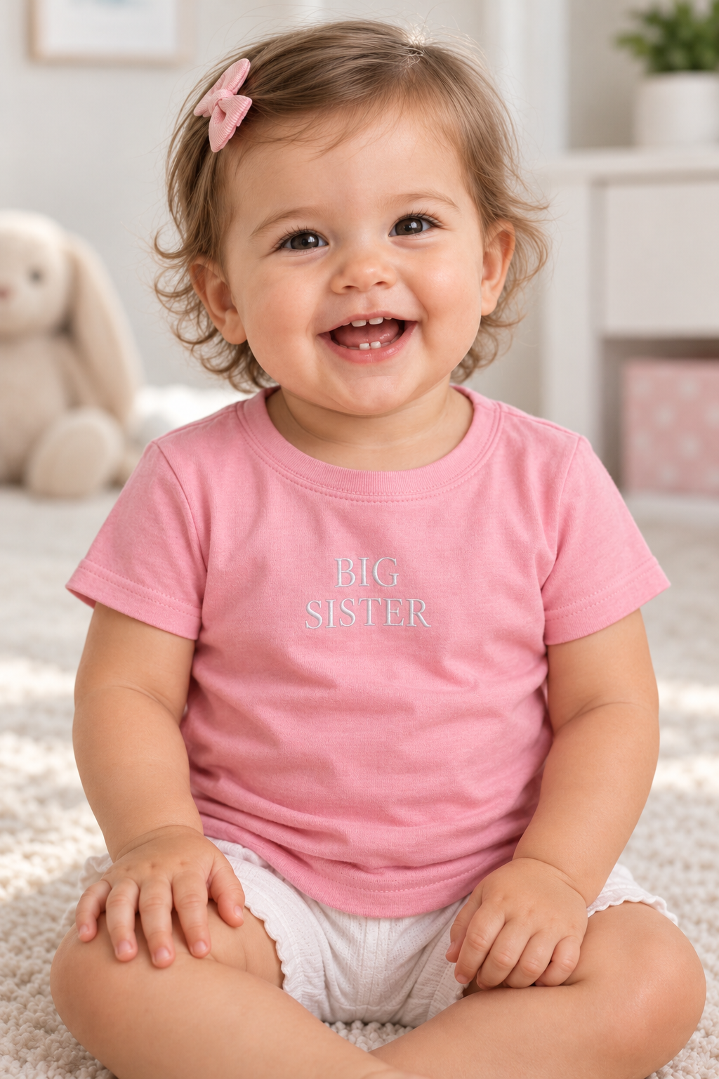 BIG SISTER Baby T-Shirt in Pink