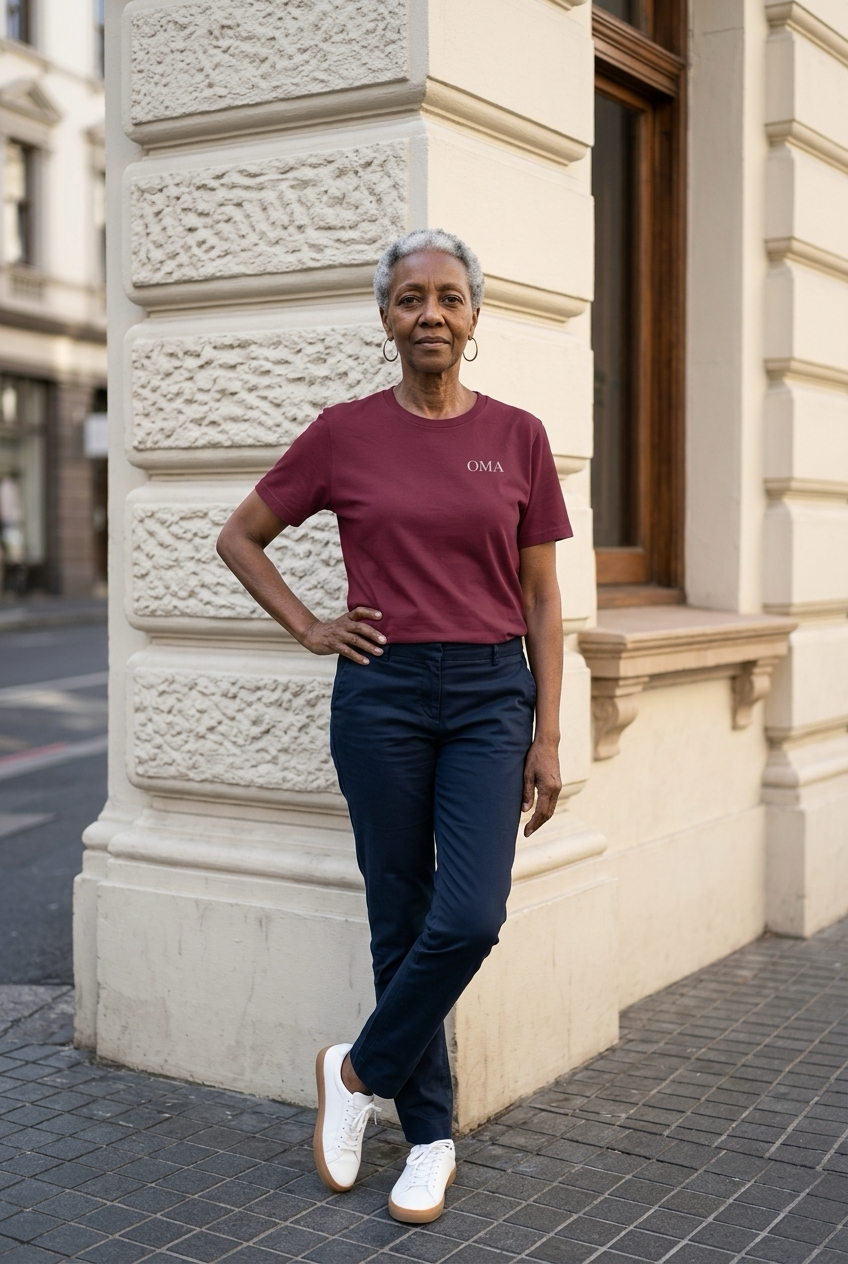 OMA Shirt – weiss bestickt