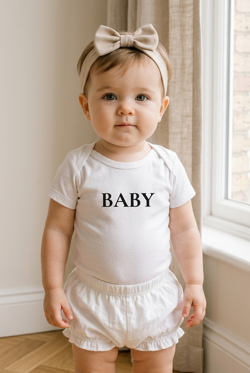 Baby im weissen BABY Body