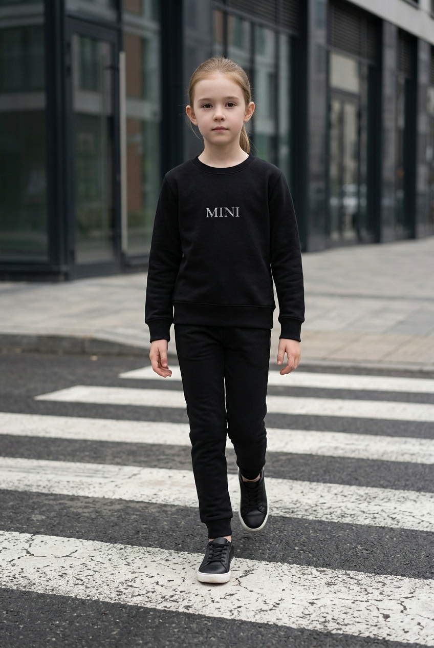 Kind im schwarzen MINI Pullover