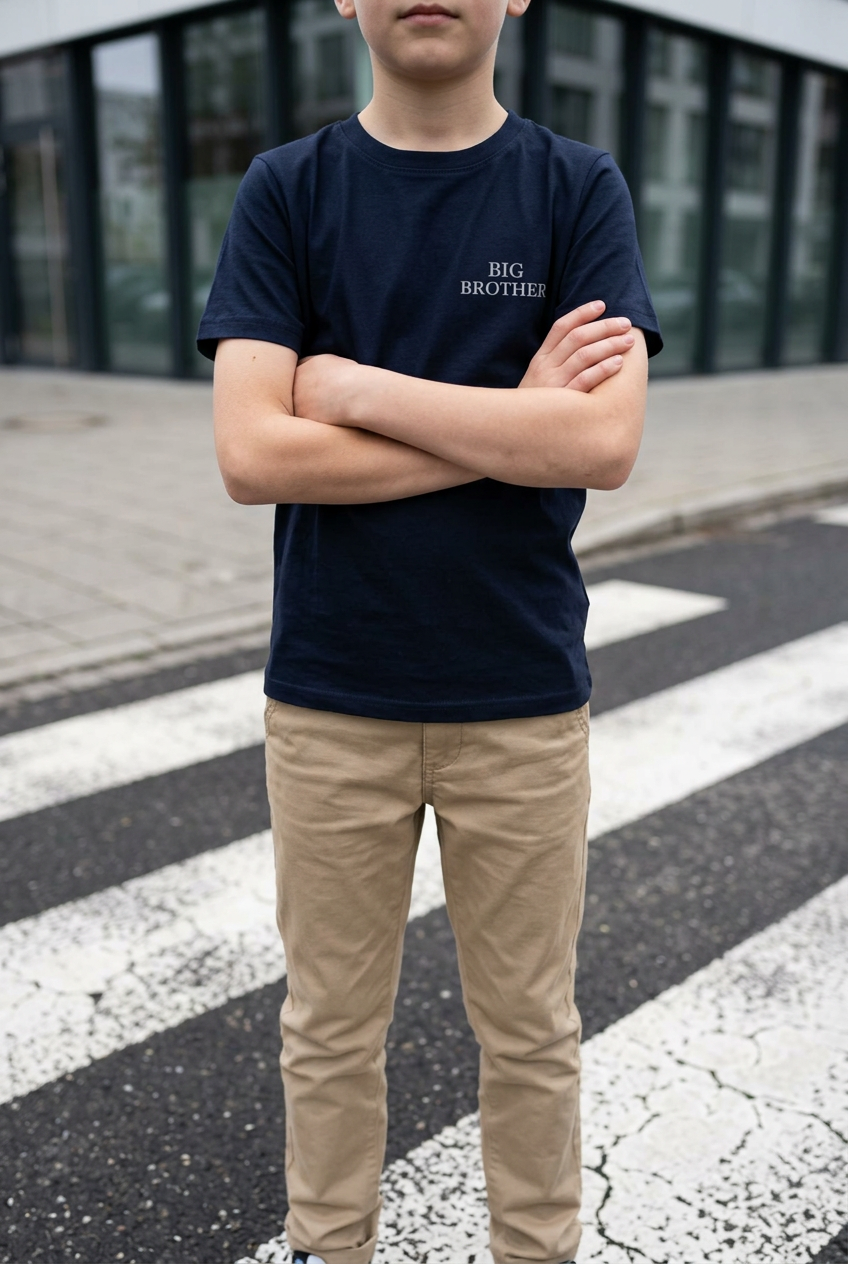 Junge im BIG BROTHER T-Shirt