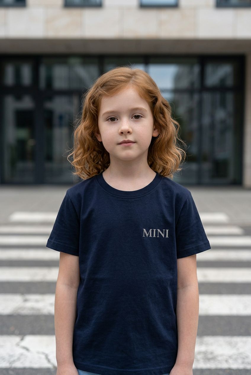 Mädchen im MINI T-Shirt in French Navy