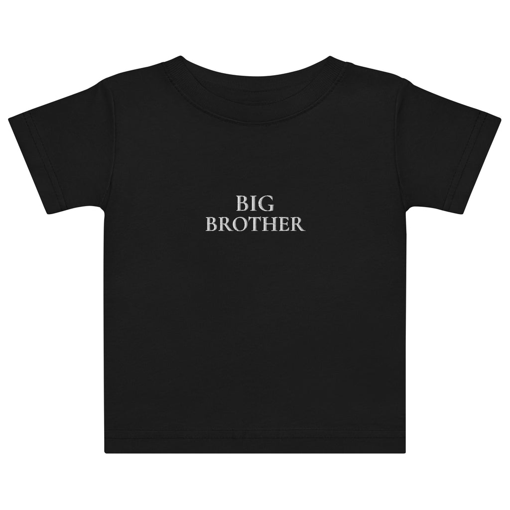 BIG BROTHER Baby T-Shirt in Schwarz mit weisser Stickerei