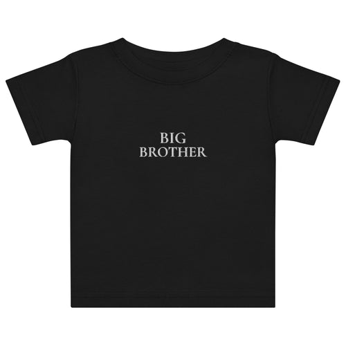 BIG BROTHER Baby T-Shirt in Schwarz mit weisser Stickerei