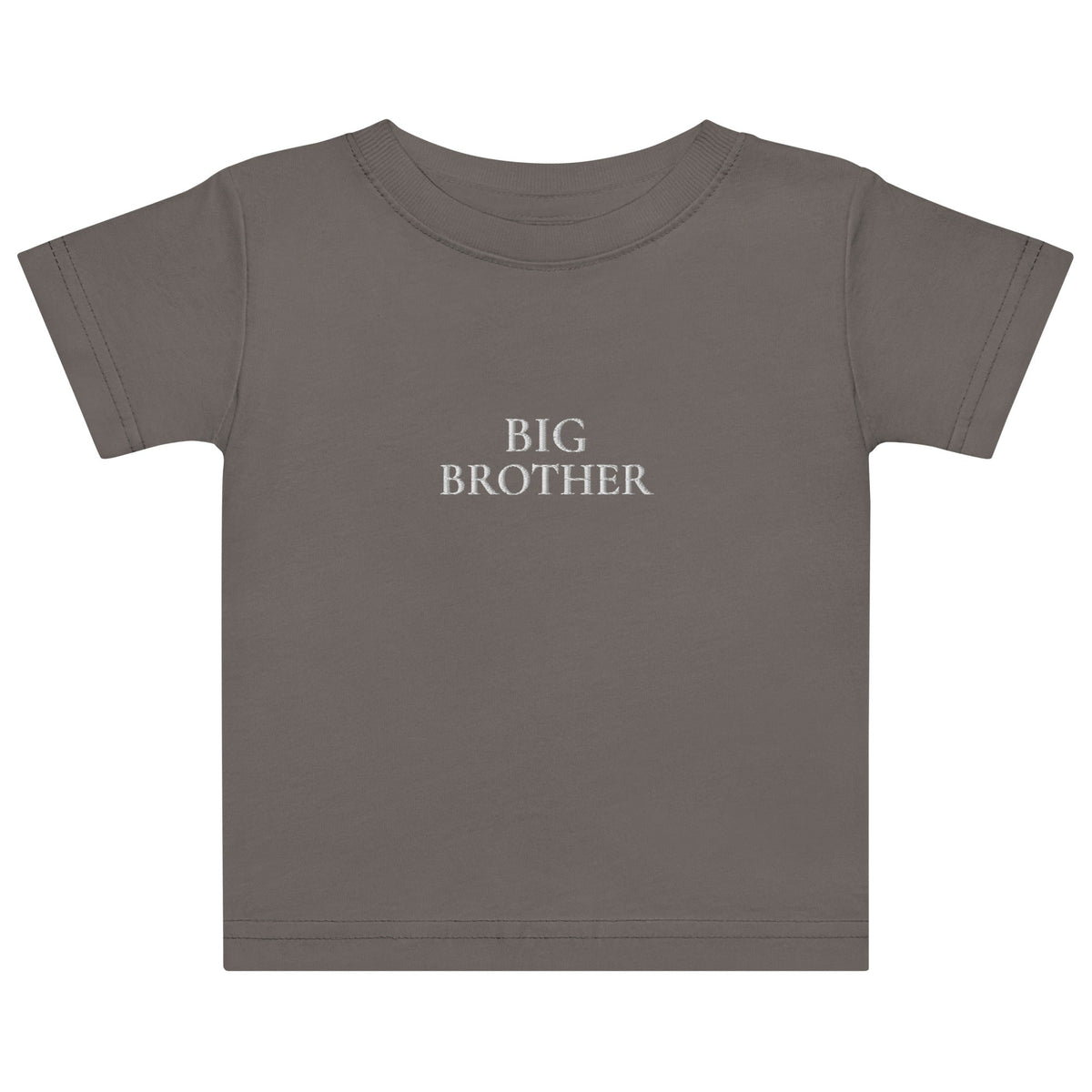 BIG BROTHER Baby T-Shirt in Anthrazit mit weisser Stickerei