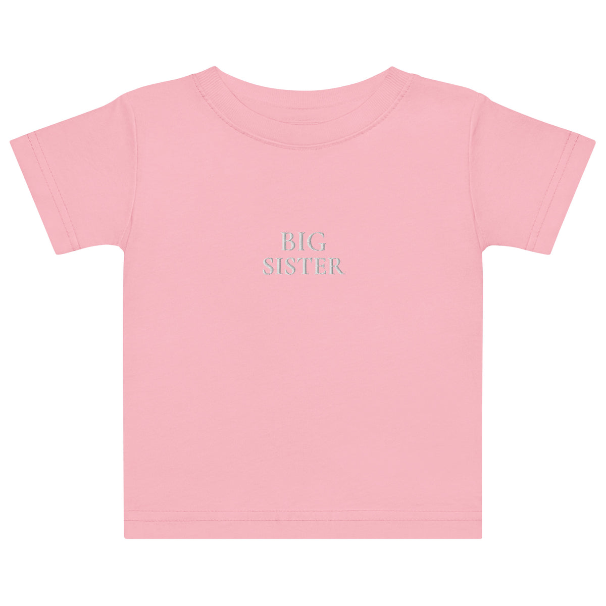 BIG SISTER Baby T-Shirt in Pink mit weisser Stickerei