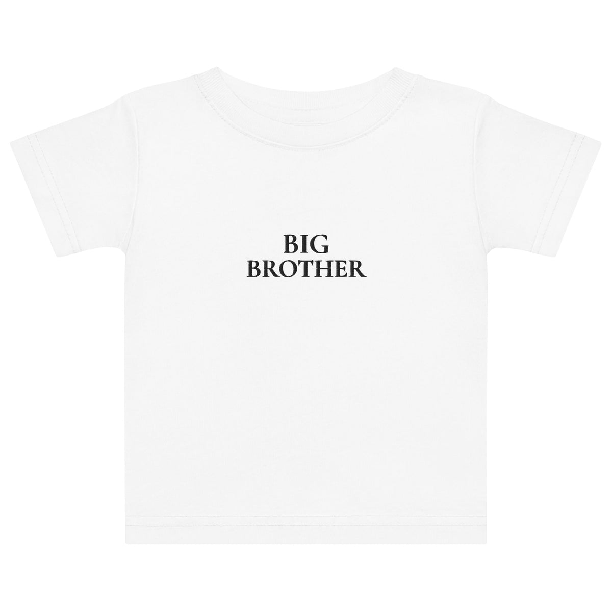 BIG BROTHER Baby T-Shirt in Weiss mit schwarzer Stickerei