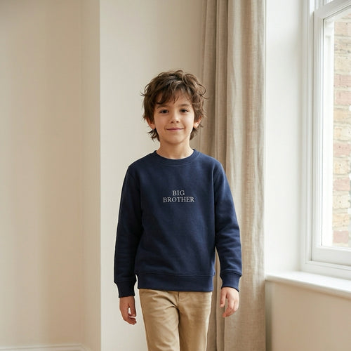 BIG BROTHER Pullover in Navy, getragen