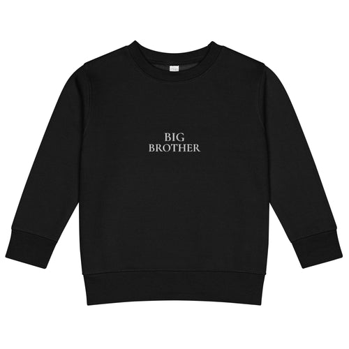 BIG BROTHER Pullover in Schwarz mit weisser Stickerei