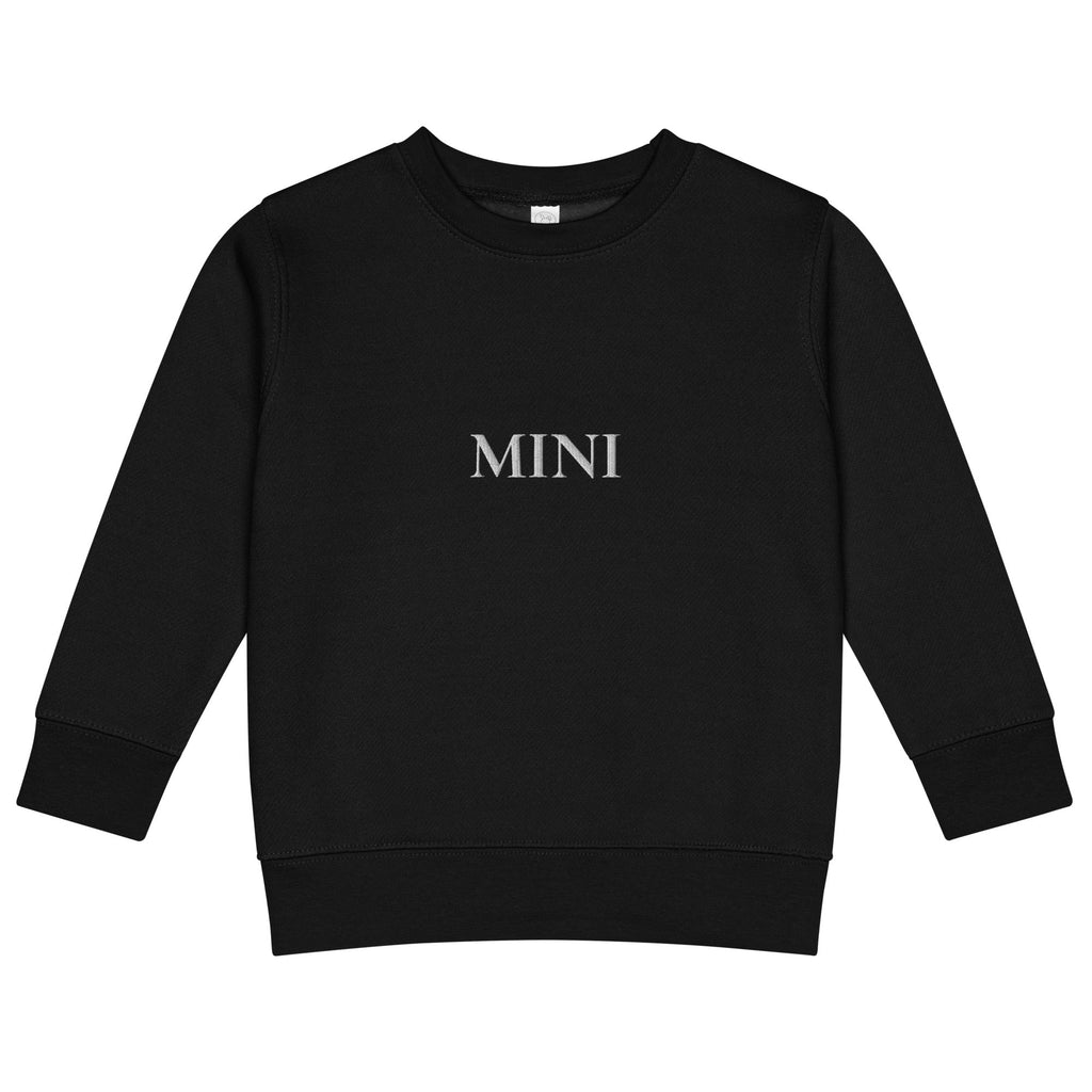 MINI Pullover in Schwarz mit weisser Stickerei