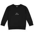 BIG SISTER Pullover in Schwarz mit weisser Stickerei