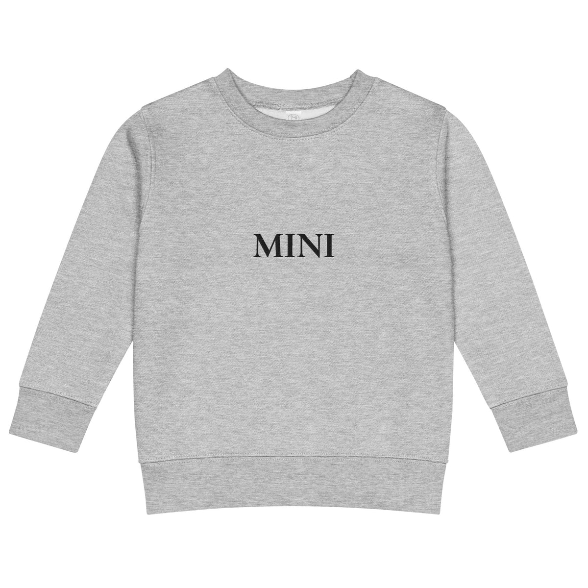 MINI Pullover in Heather Grau mit schwarzer Stickerei