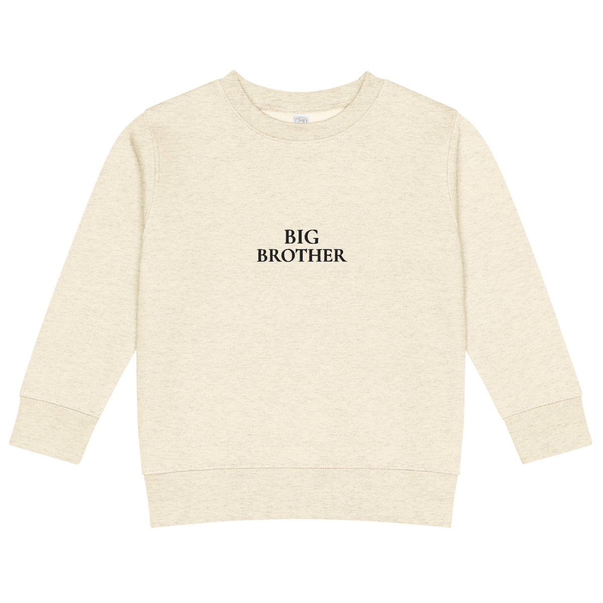 BIG BROTHER Pullover in Natur meliert mit schwarzer Stickerei