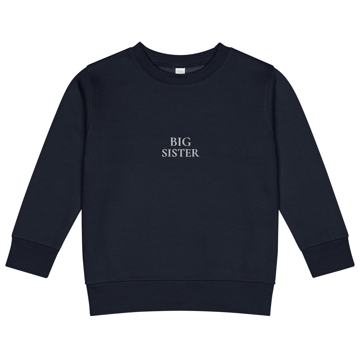 BIG SISTER Pullover in Navy mit weisser Stickerei