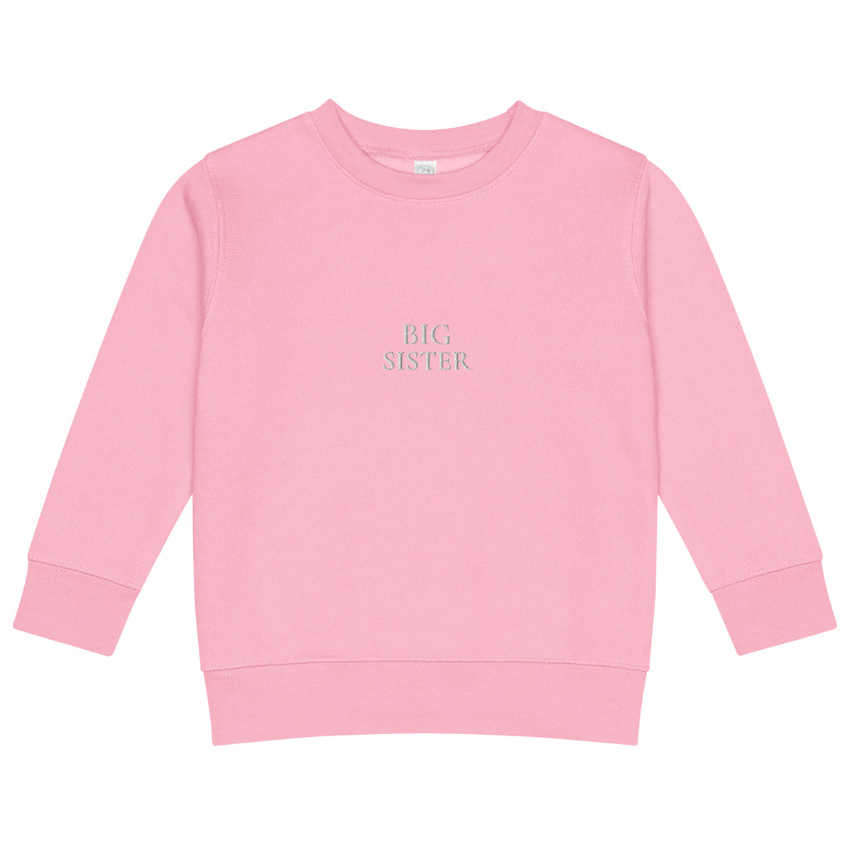 BIG SISTER Pullover in Pink mit schwarzer Stickerei