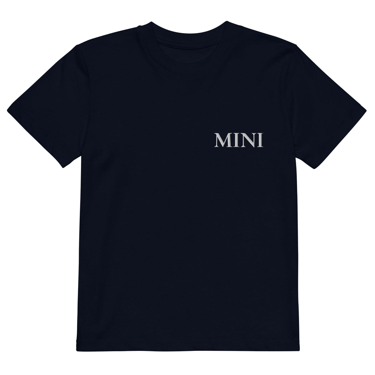 MINI T-Shirt in French Navy mit weisser Stickerei