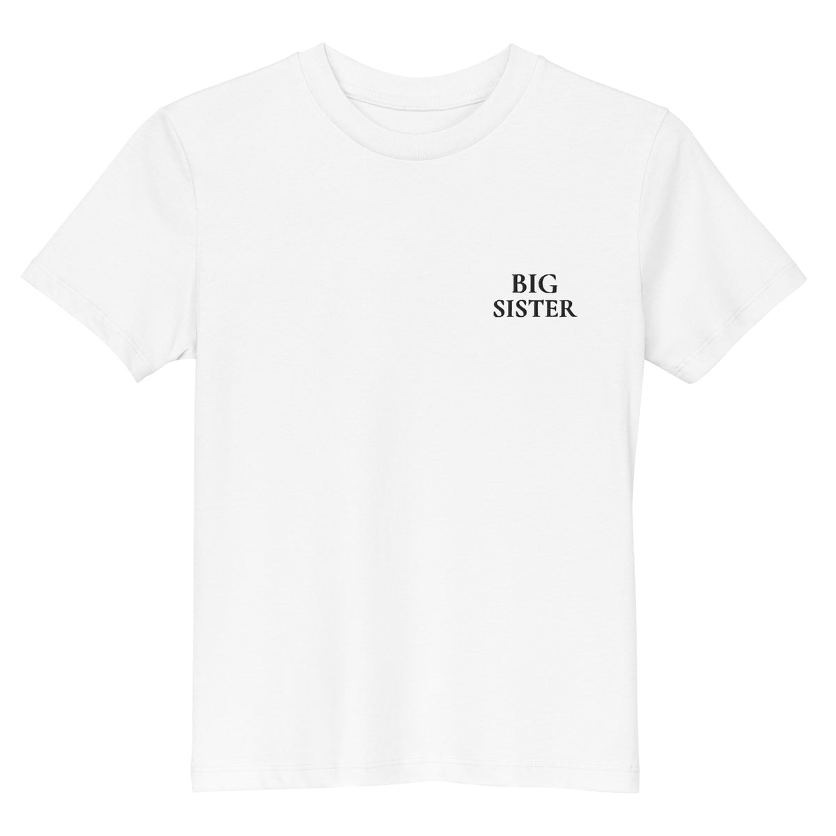BIG SISTER T-Shirt in Weiss mit schwarzer Stickerei