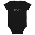 BABY Body in Schwarz mit weisser Stickerei