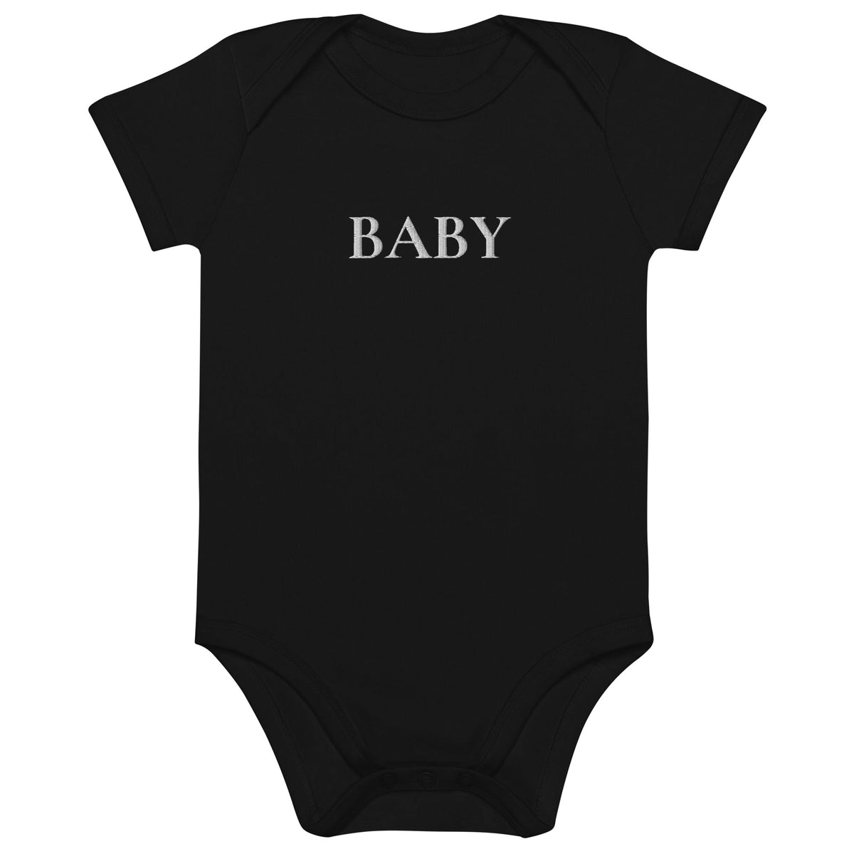 BABY Body in Schwarz mit weisser Stickerei