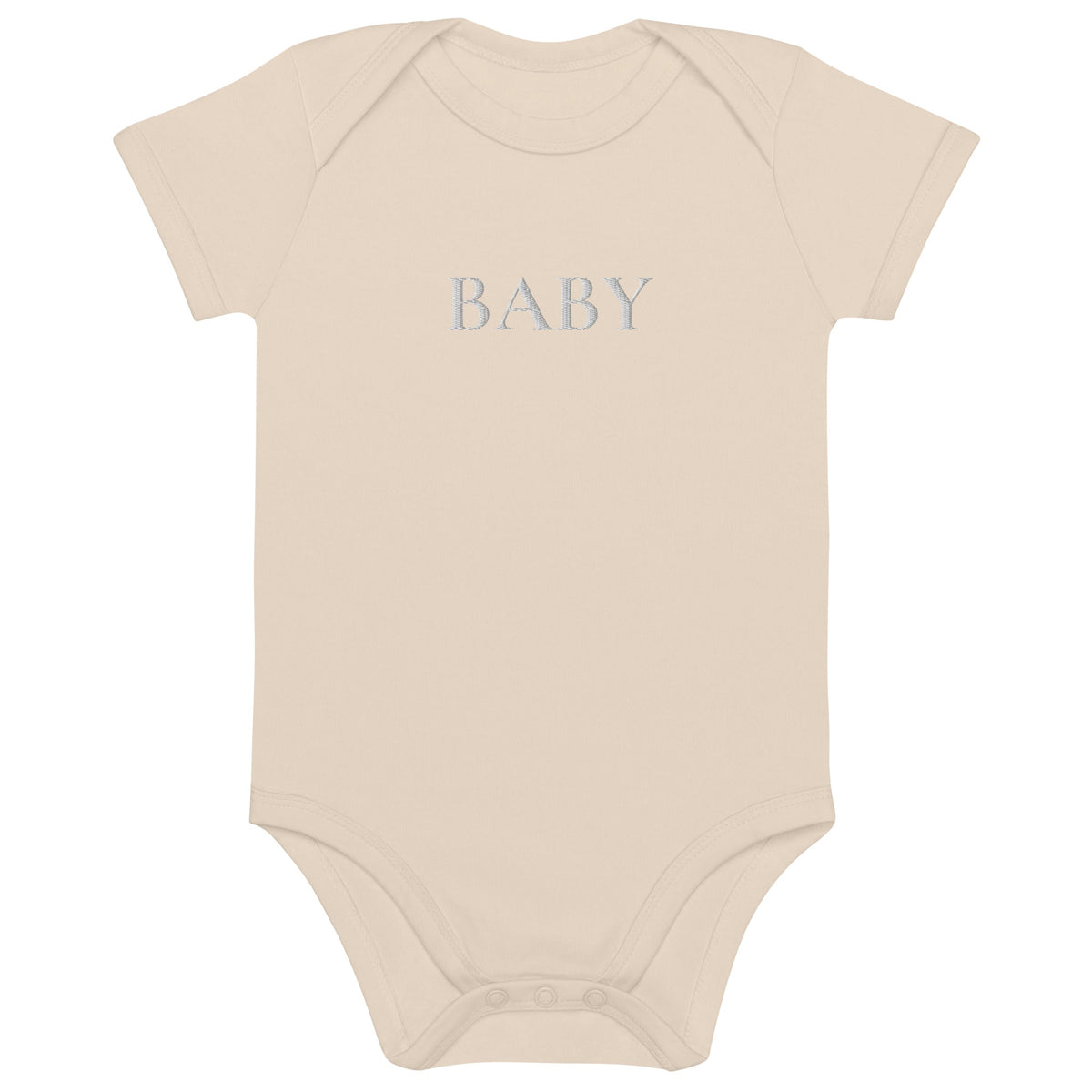 BABY Body in Organic Natural mit schwarzer Stickerei