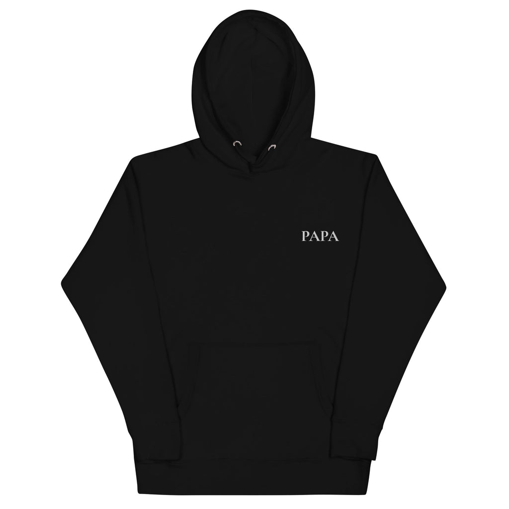 PAPA Hoodie in Schwarz mit weisser Stickerei