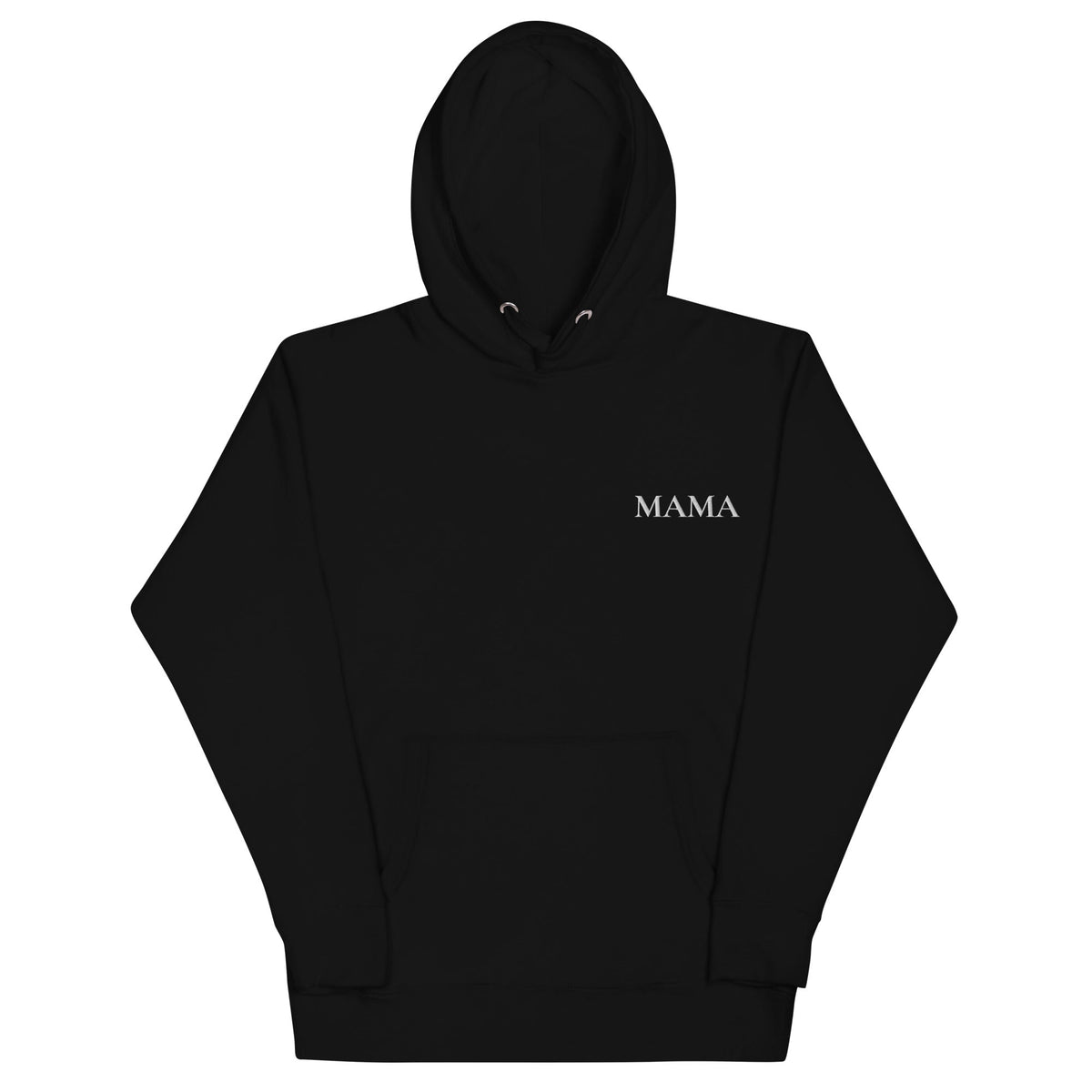 MAMA Hoodie in Schwarz mit weisser Stickerei