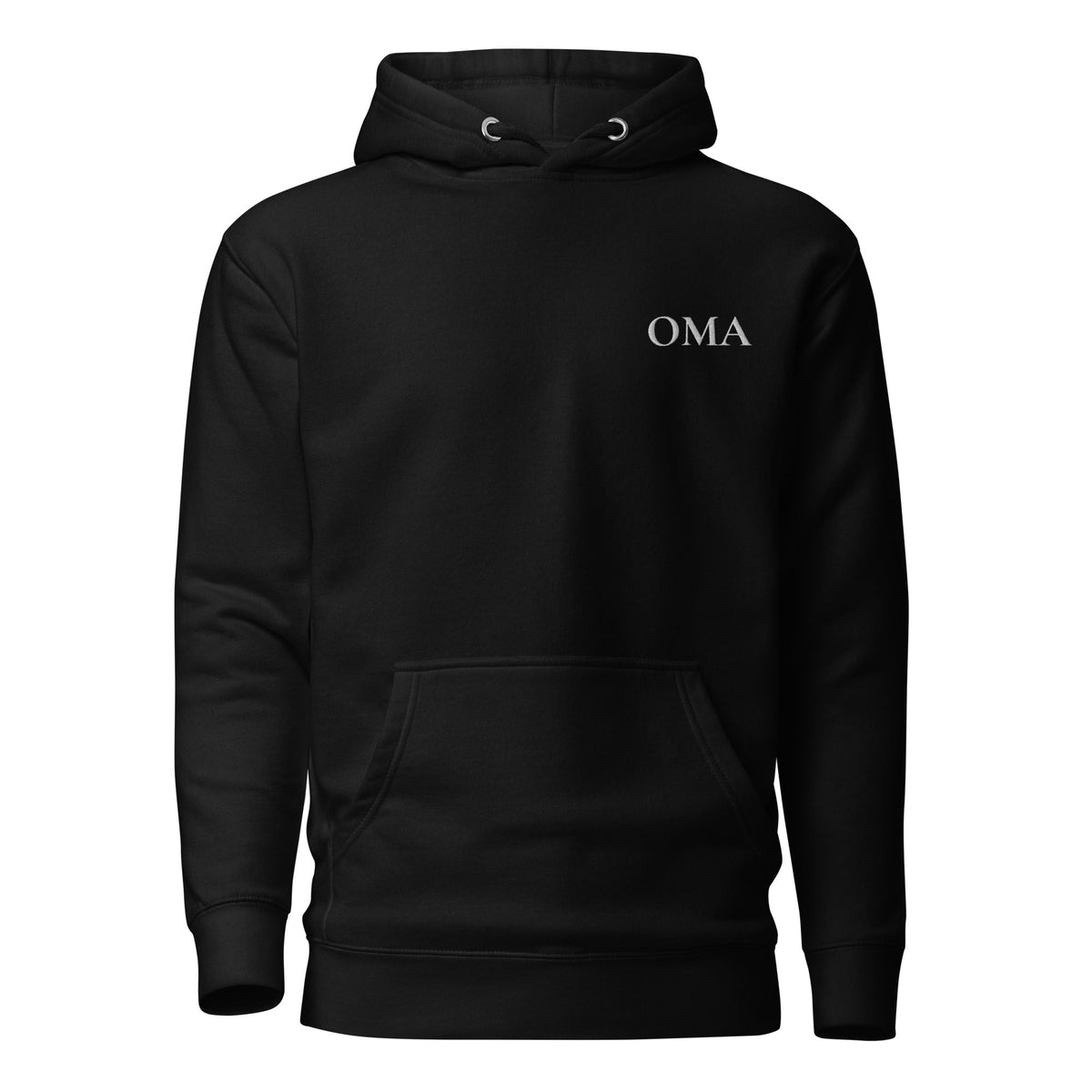 OMA Hoodie in Schwarz mit weisser Stickerei