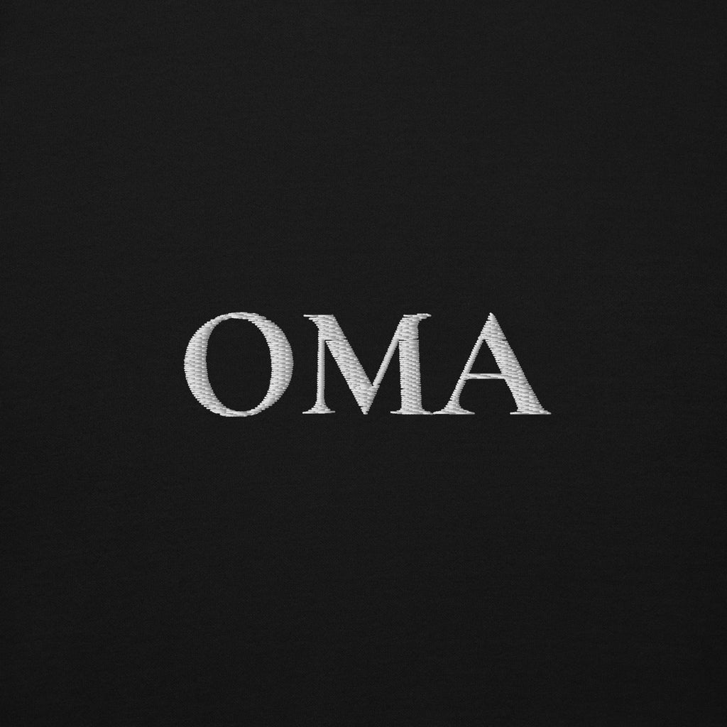 OMA Hoodie in Schwarz, Vorderansicht