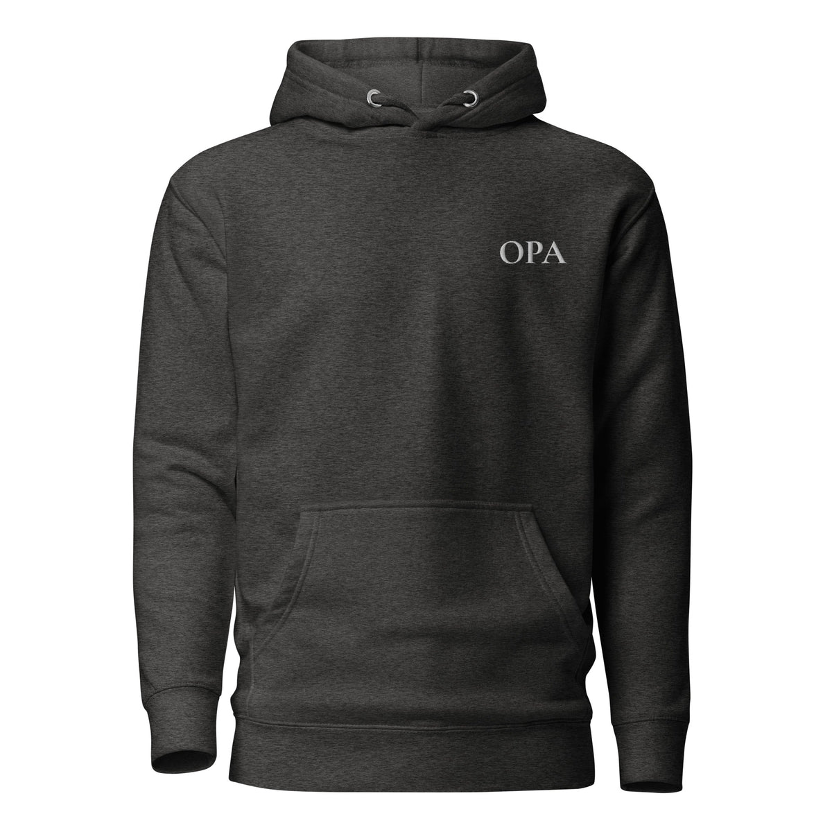 OPA Hoodie in Anthrazit meliert mit weisser Stickerei