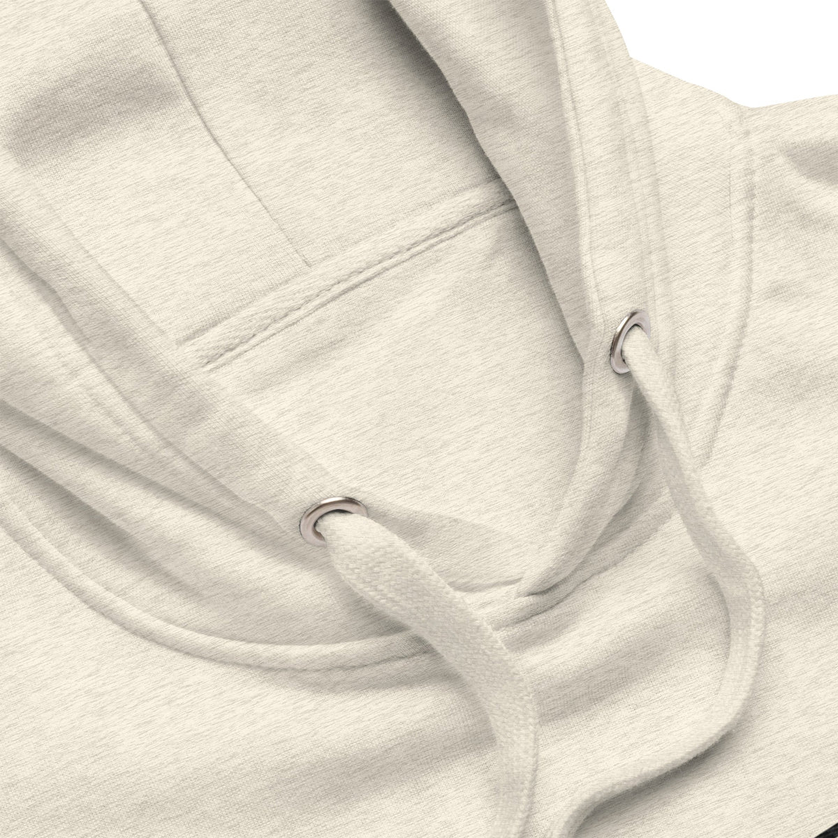 Detail: Kordelzug und Kapuze des MAMA Hoodie Leo
