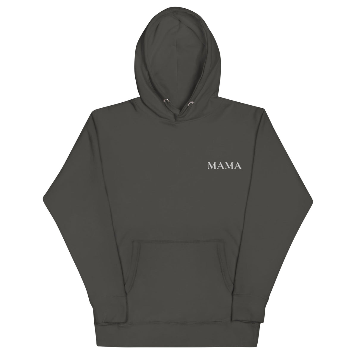 MAMA Hoodie in Vintage Black mit weisser Stickerei