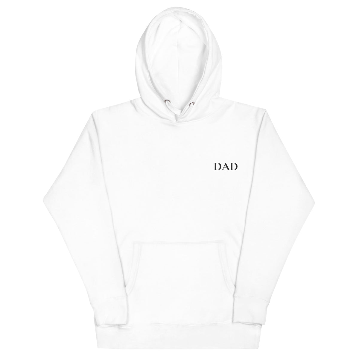 DAD Hoodie in Weiss mit schwarzer Stickerei