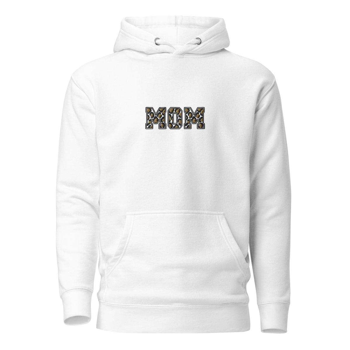 MOM Hoodie Leo in Weiss – Vorderansicht