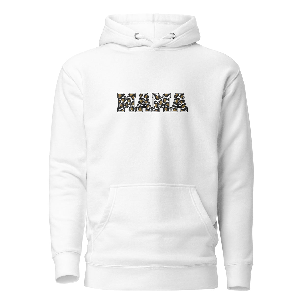 MAMA Hoodie Leo in Weiss – Vorderansicht