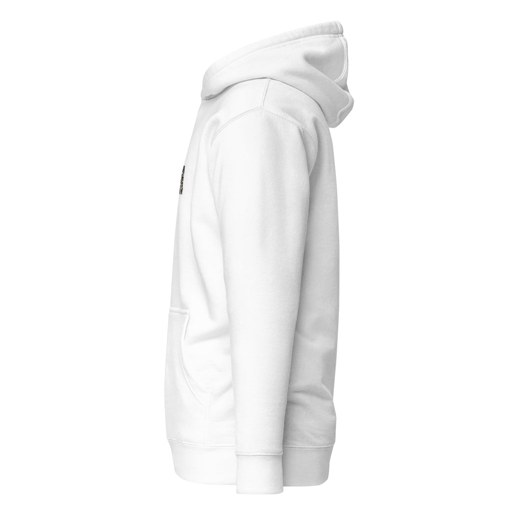 MAMA Hoodie Leo in Weiss – Seitenansicht links