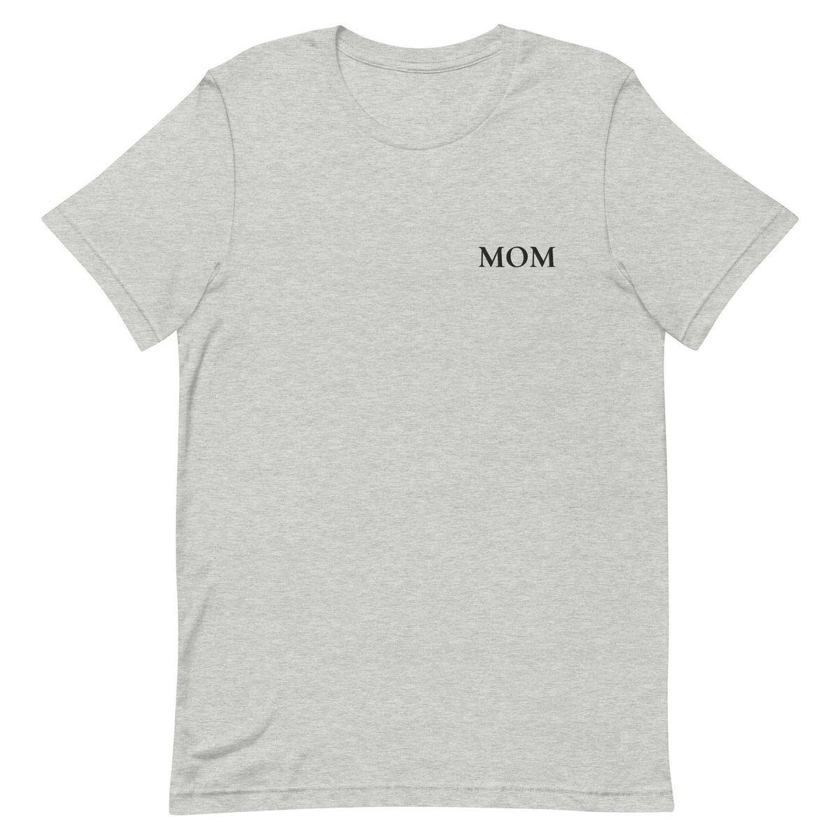 MOM Shirt in Grau meliert mit schwarzer Stickerei