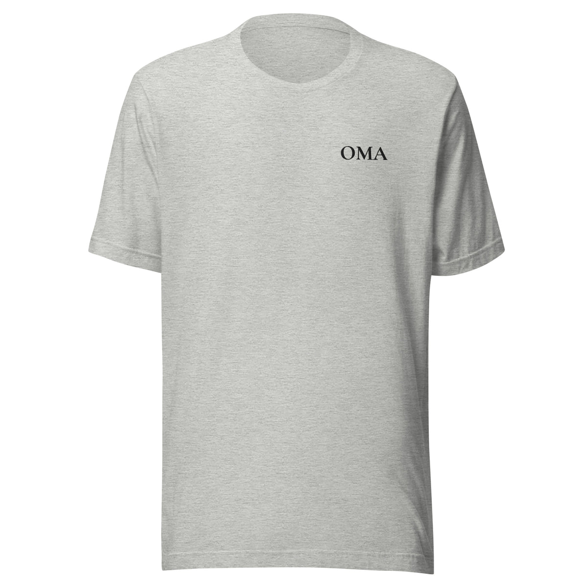 OMA Shirt in Grau meliert mit schwarzer Stickerei