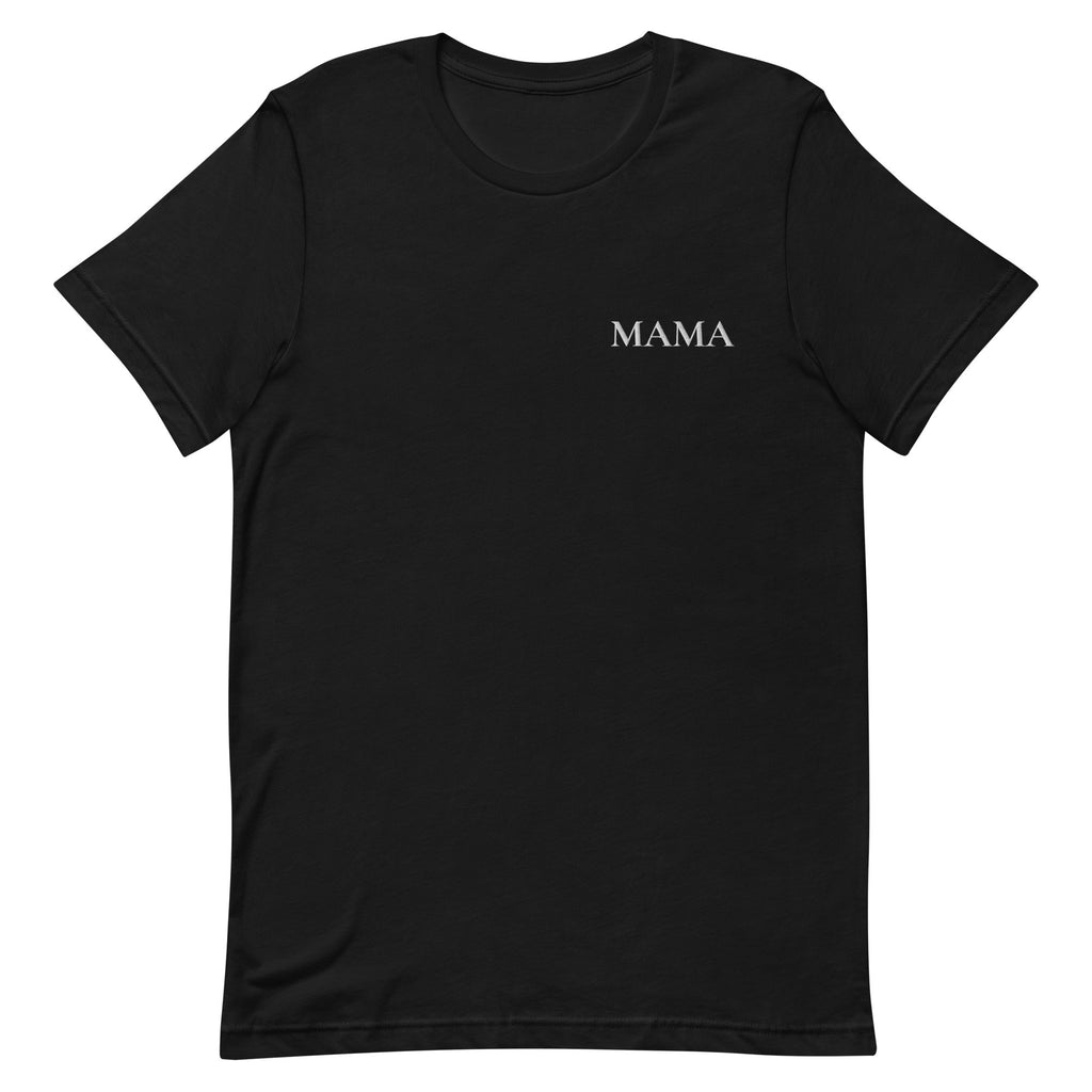 MAMA Shirt in Schwarz mit weisser Stickerei