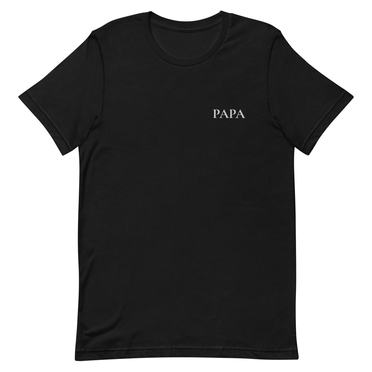 PAPA Shirt in Schwarz mit weisser Stickerei