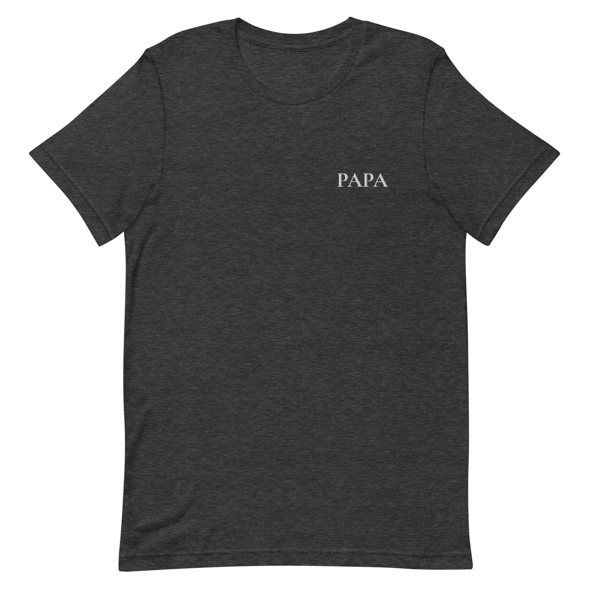 PAPA Shirt in Anthrazit meliert mit weisser Stickerei