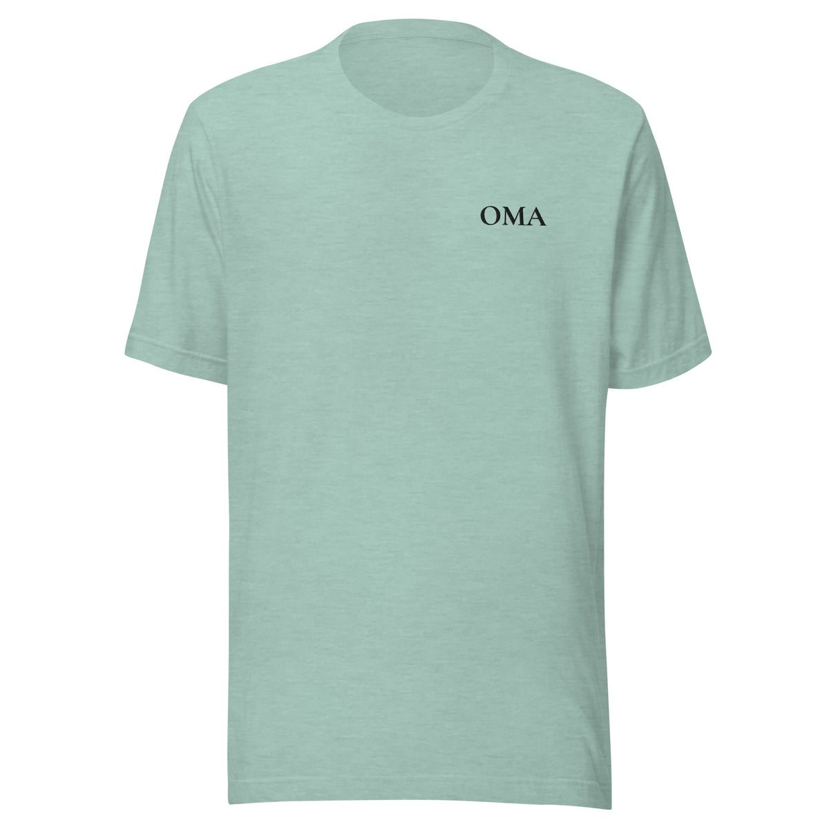 OMA Shirt in Jeansblau meliert mit schwarzer Stickerei